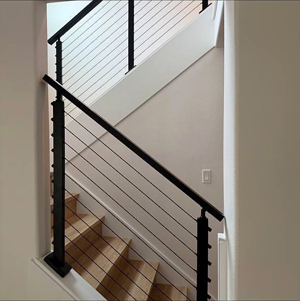 Detail of cable railing tension posts